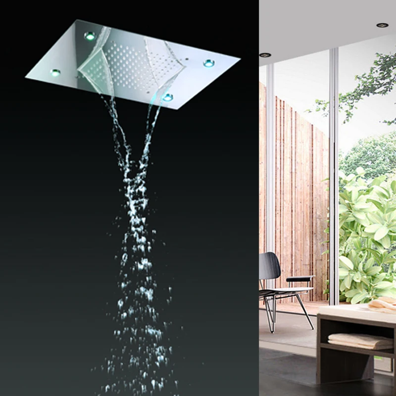 Большой 20 &quotвстраиваемые на потолке тропический Душ Комплект Нержавеющая сталь