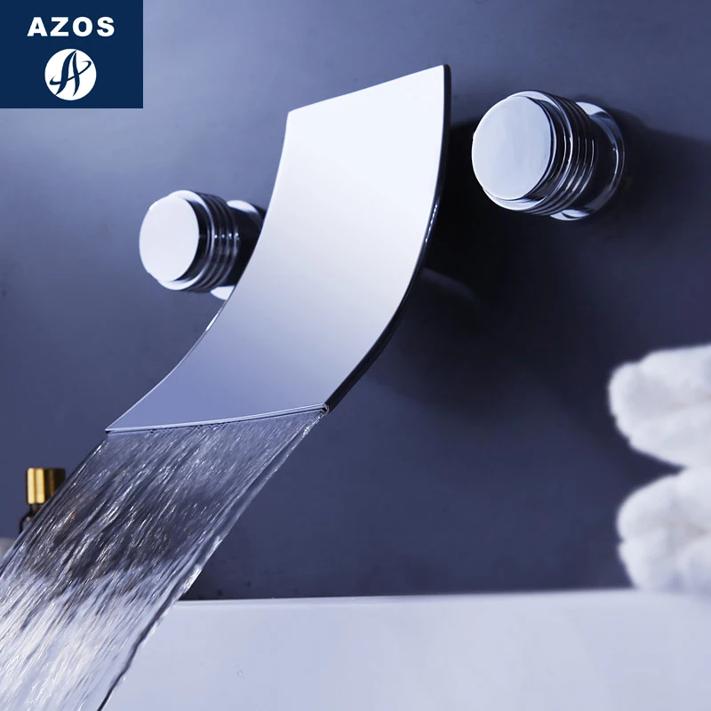 Azos настенный смеситель мягкая раковина латунь хром зеркальная для душевой