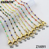 10pcs 20pcs golden color 1 5mm cross chain with colors resin stainless steel necklace women fashion jewelry zx691dg