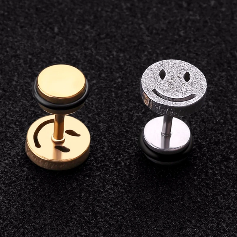1 пара женские серьги гвоздики с изображением улыбки|stud earrings|stud earrings for womencute stud |