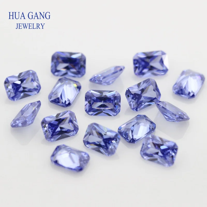 Light Tanzania Blue Octangle Shape Cut CZ Stone Synthetic Gems Cubic Zirconia For Jewelry Size 3x4~13x18mm Free Shipping | Украшения и