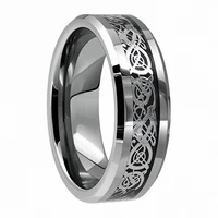 eternity unique wedding bands vintage dragon tungsten silver celtic wedding rings for men jewelry