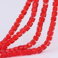 olingart square 3468mm austria crystal beads charm glass beads red color loose spacer bead for diy jewelry making