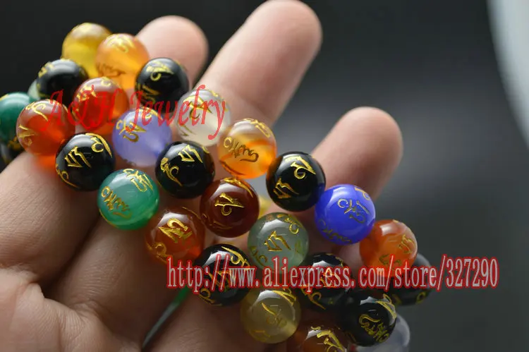 Молитвенные буддийские браслеты с четким камнем 10 мм золотыми бусинами и