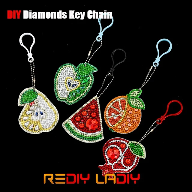 Fruits DIY брелок для ключей Алмазная вышивка крестиком специальная форма Алмазная мозаика пиксельное искусство хобби и ремесла Алмазная вышивка - Цвет: Fruits