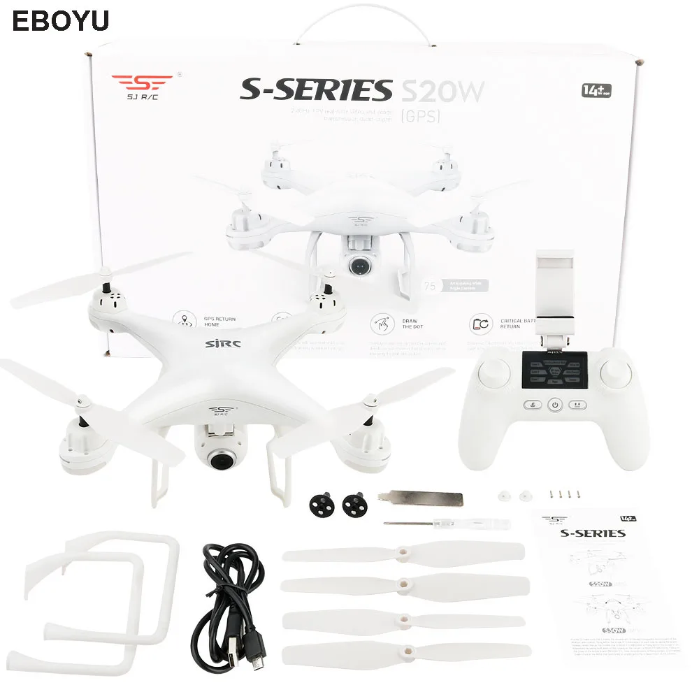 SJR/C S20W (GPS) FPV регулируемая камера 720P/1080P HD широкоугольный RTF Двойной GPS