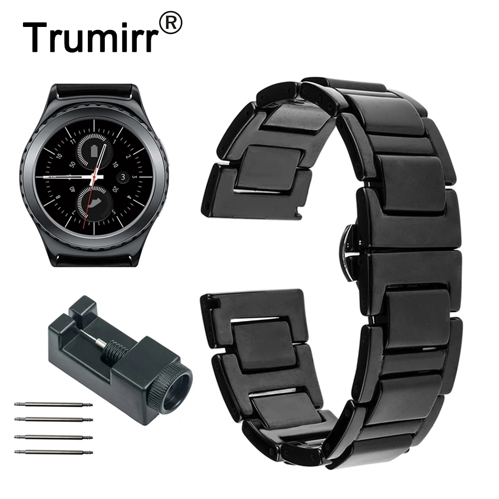 Ремешок керамический 20 мм для Samsung Gear S2 Classic R732 R735/ Galaxy Watch 42 мм/Active 2 40 44 мм/Gear Sport |