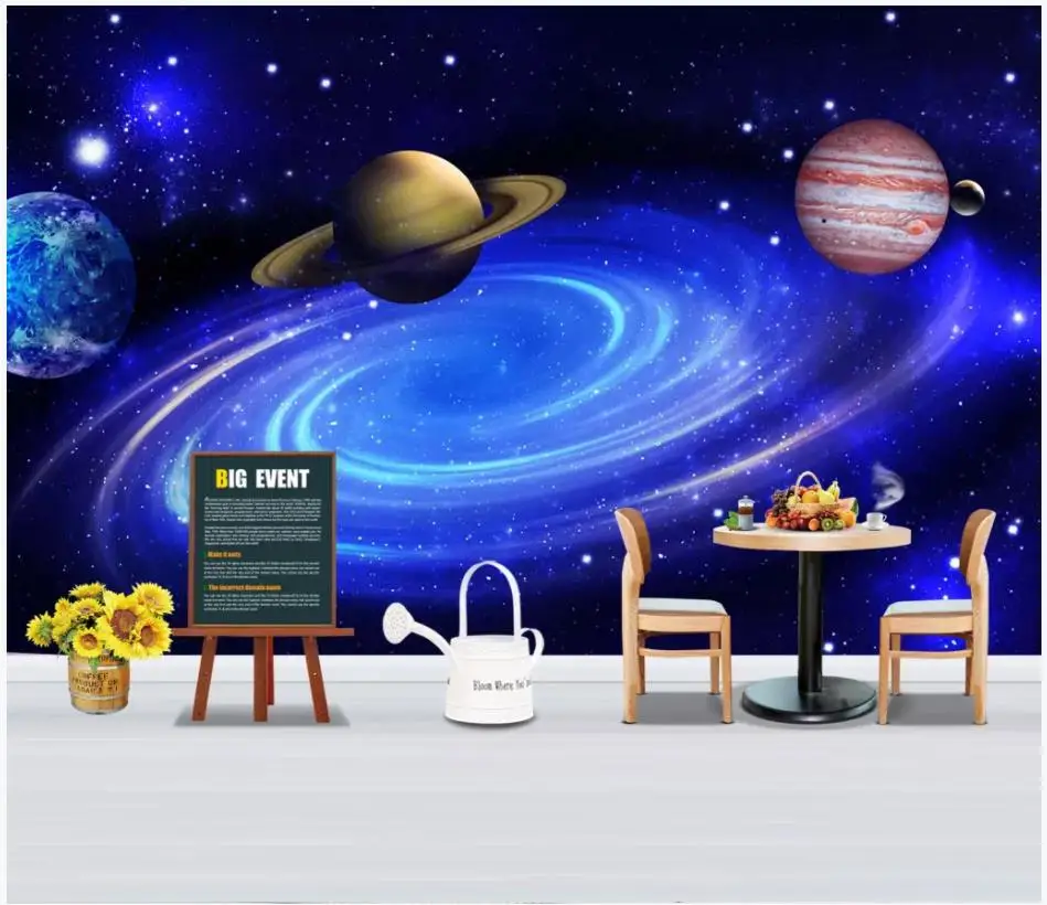 

Custom photo wallpapers 3d murals wallpaper for walls 3 d modern planet line starry sky background wall papers home decor