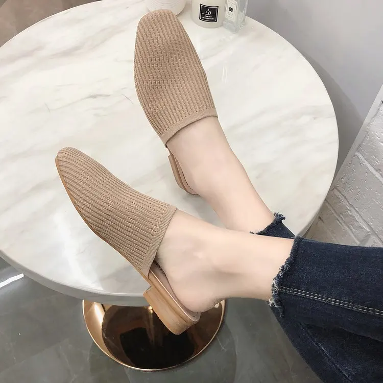 beige QIUBOSS/Новинка; стильные женские лоферы; Весенняя Повседневная обувь; слипоны; цвет желтый; Baotou; женская обувь - Цвет: beige