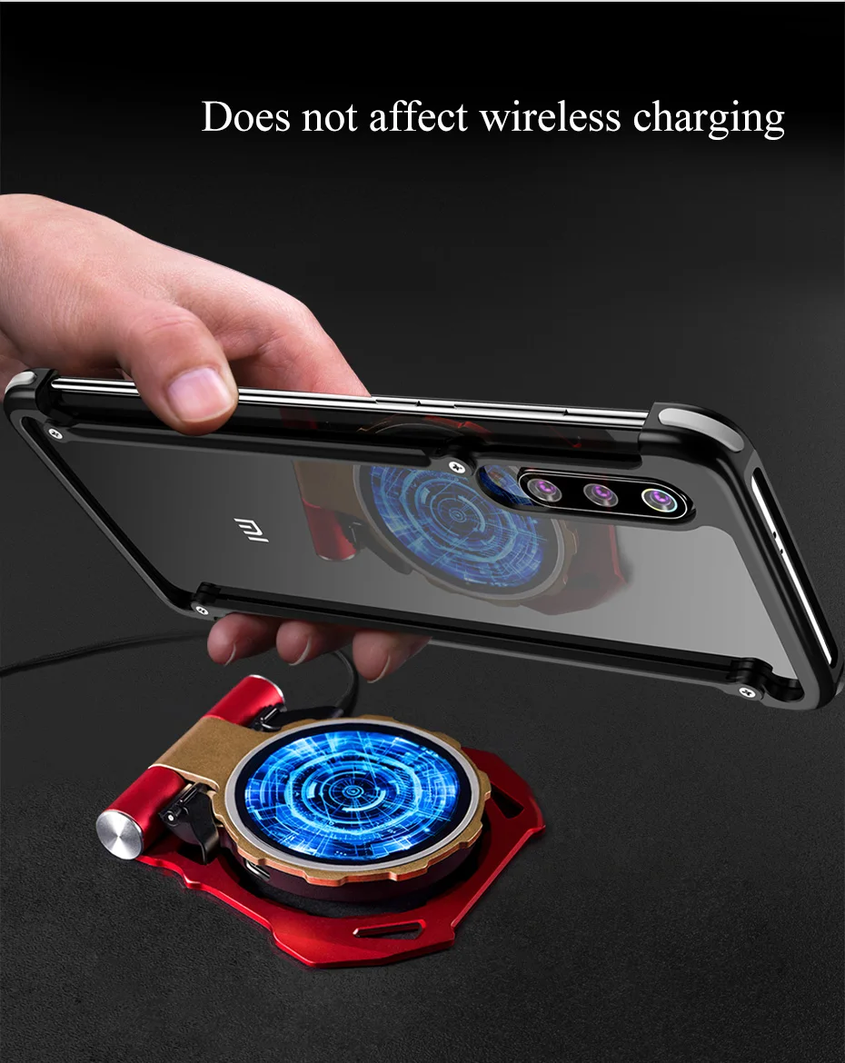 OATSBASF металлический чехол с подушкой безопасности для XiaoMi9 металлический бампер 360 полный защитный чехол для Xiaomi9