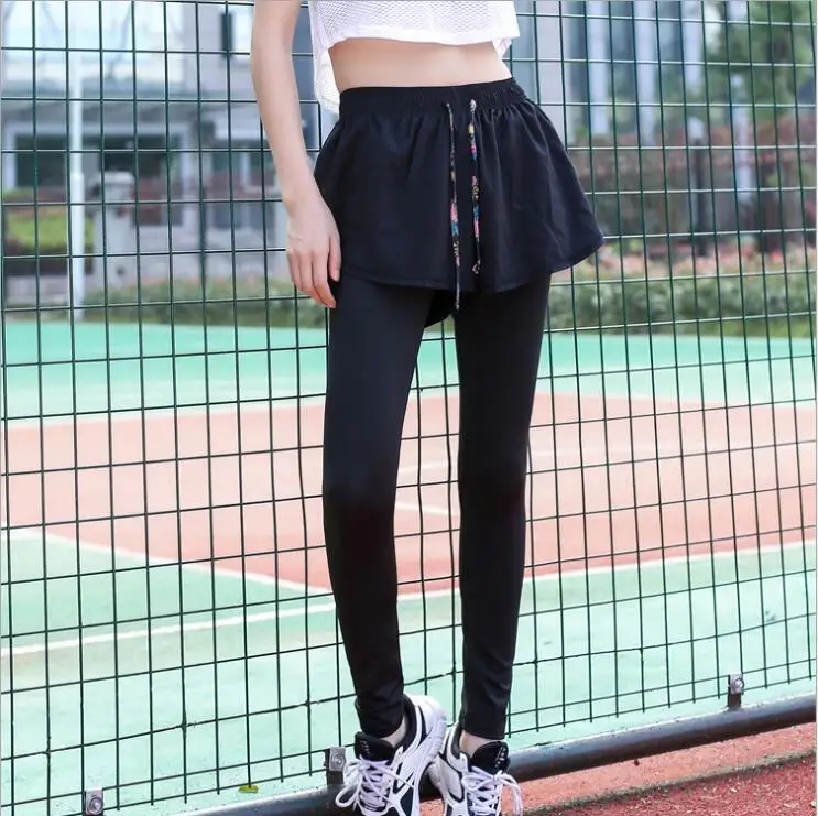 KEENEST Korean New Quick Dry Was Thin Two Piece Sports Pants Gym Trousers Mesh Running Yoga |