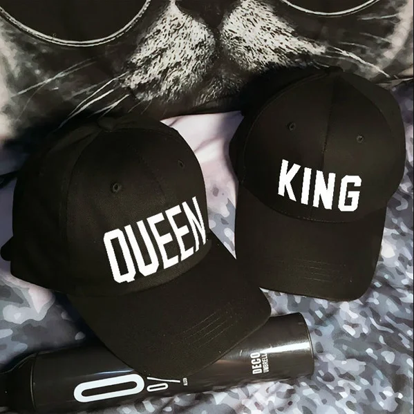 Бейсбольная кепка KING QUEEN, бейсболка для мужчин и женщин, козырек, кепка s dad Bone, белая, черная, для влюбленных, в стиле хип-хоп, Спортивная Кепка, кепки