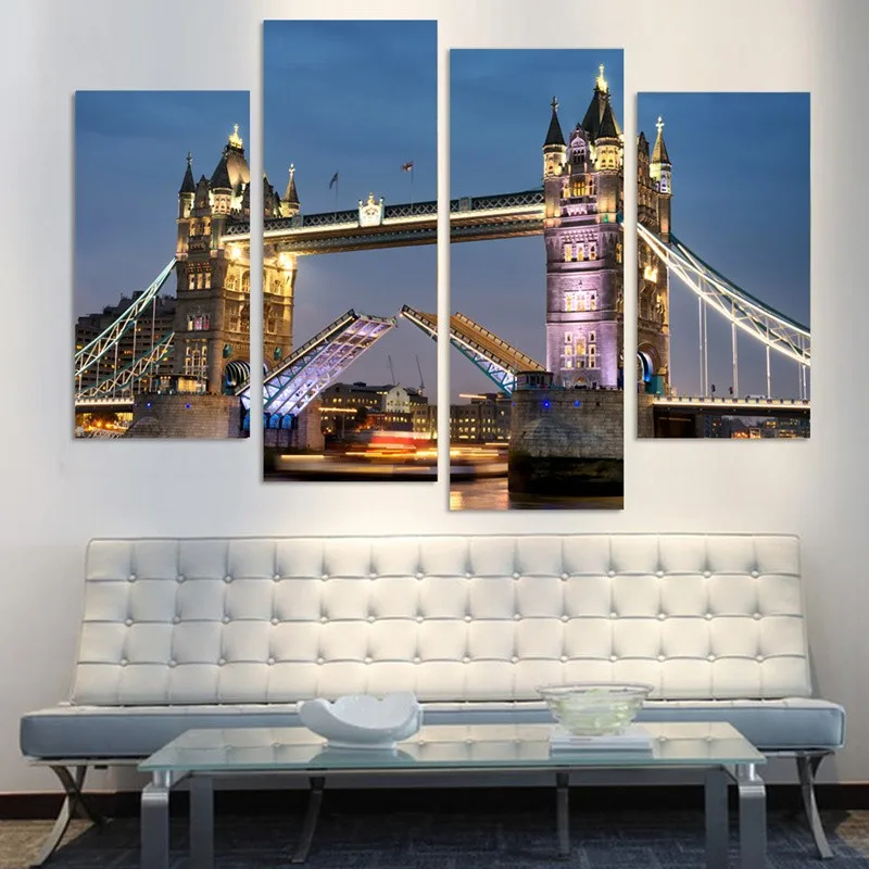 Распродажа 2017 4 предмета холст без рамки с изображением лондонского моста