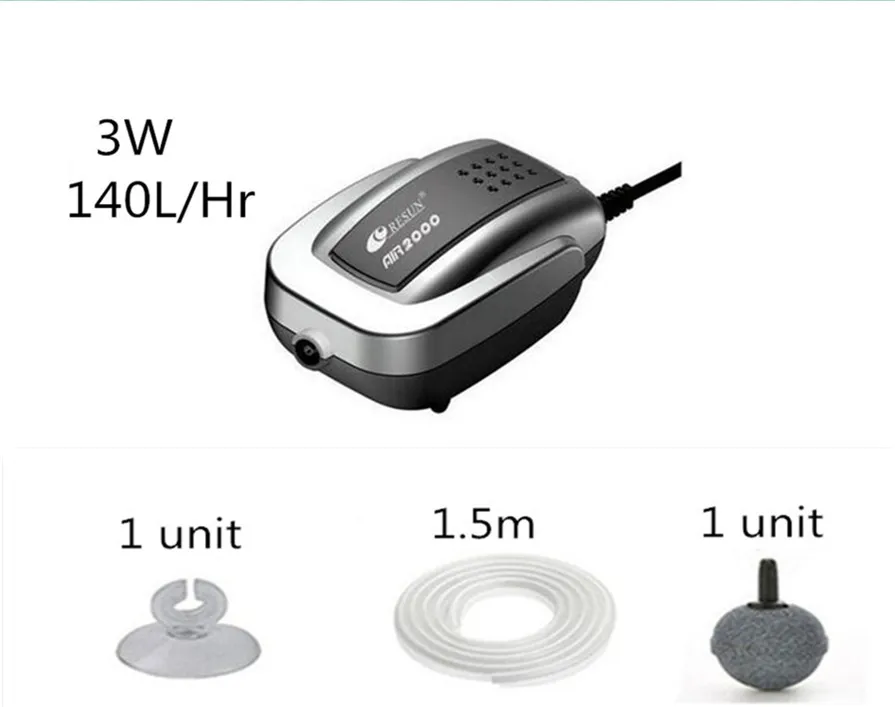 AIR2000 A SET Тихий аквариумный воздушный насос для аквариума кислородный компрессор аэратор для аквариума воздушный поток производитель Prump для аквариума - Цвет: AIR2000 A SET