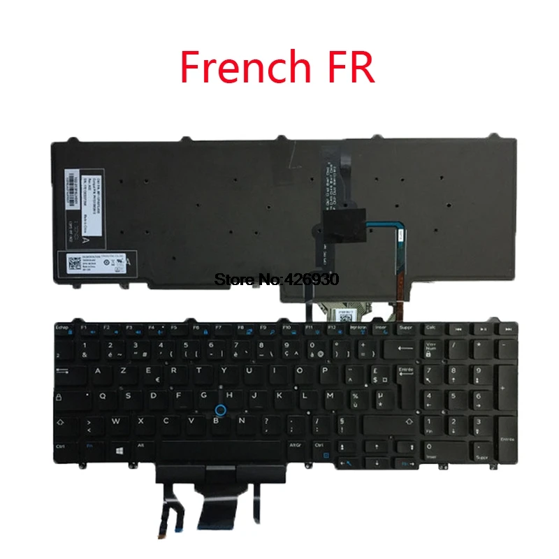 Ноутбук FR JP TI UK GR клавиатура для DELL E5550 5550 E5570 5580 7510 3510 M3510 3520 7520 7720 7710 французский