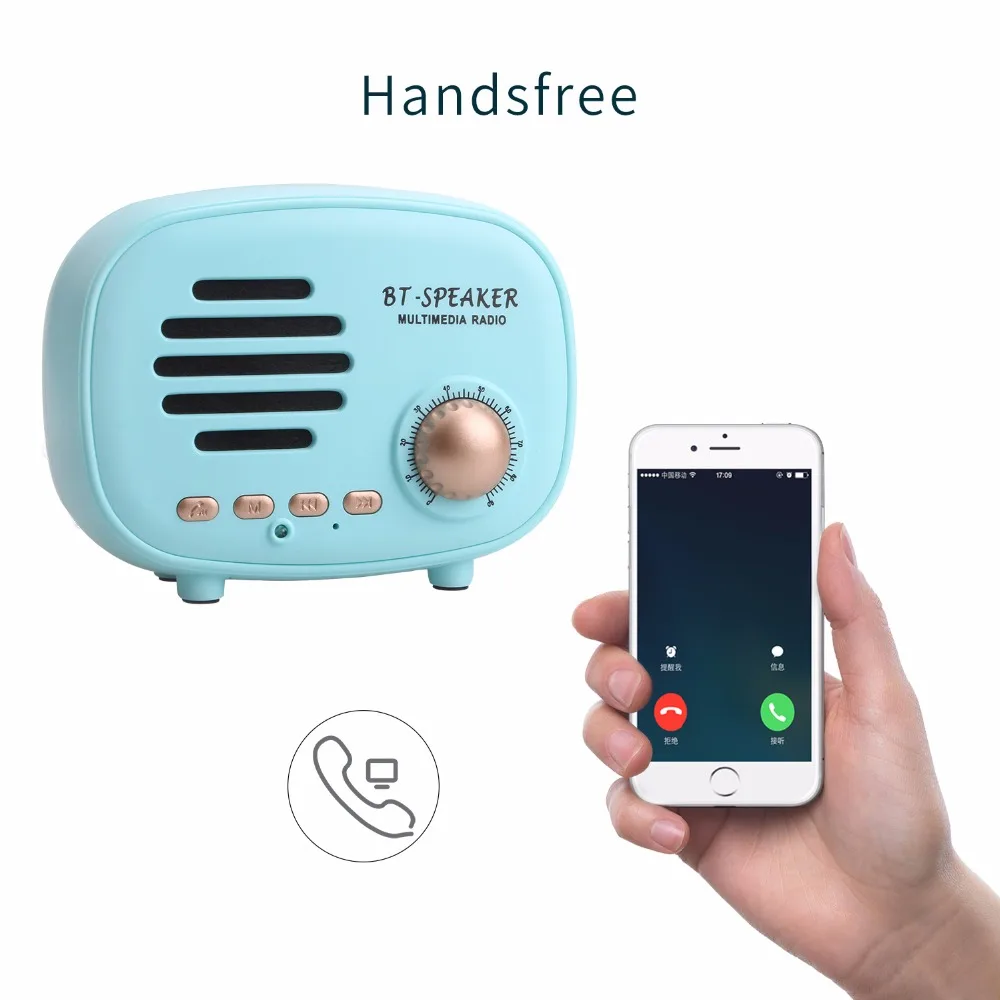 FATMOON Q108 Bluetooth Динамик мини Портативный Беспроводной Саундбар Винтаж fm Радио mp3