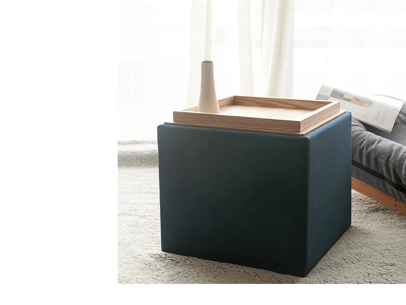 Твердый деревянный табурет для хранения тканевый обуви многофункциональный в