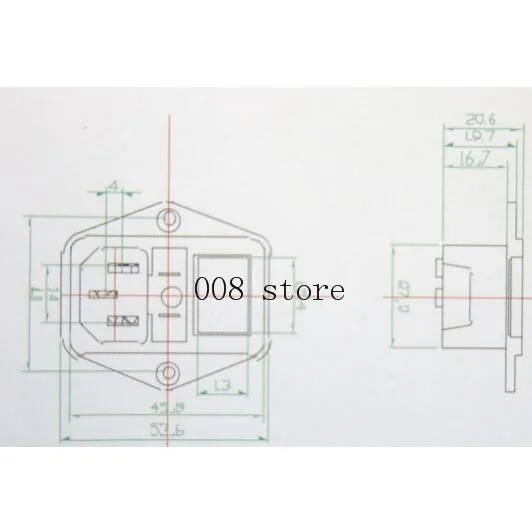 15A/250V 3pin AC Мощность розетка с клавишный выключатель питания слитный красный 4 |