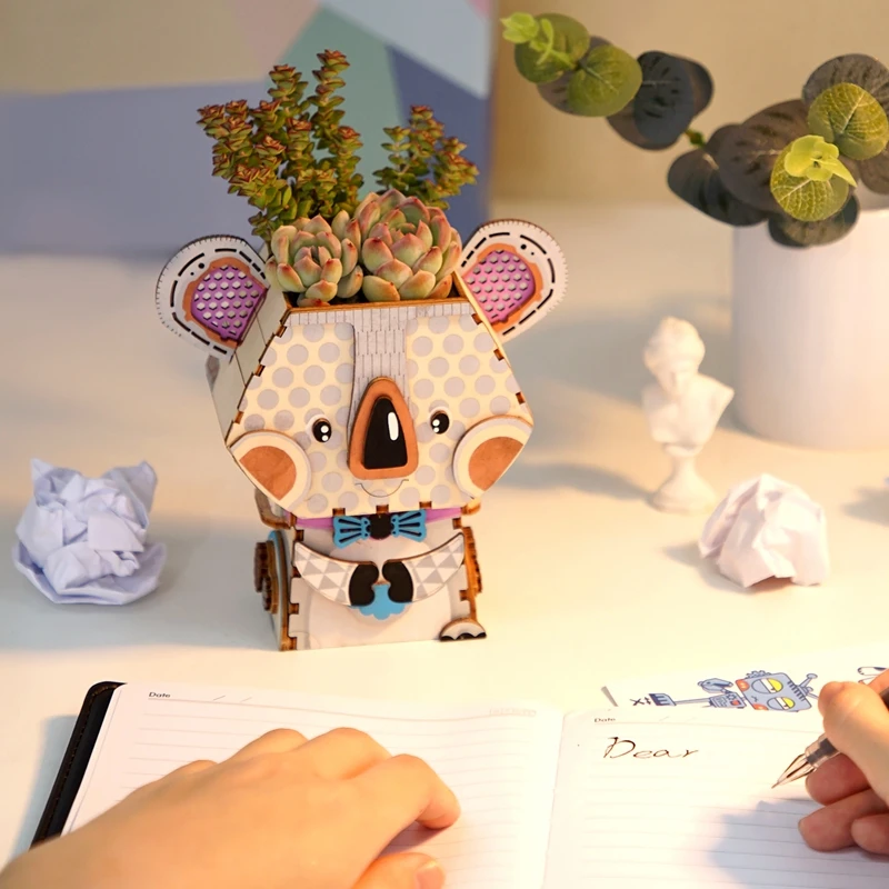 Robud сборки коала цветочный горшок для детей и взрослых творческий милый 3D игра