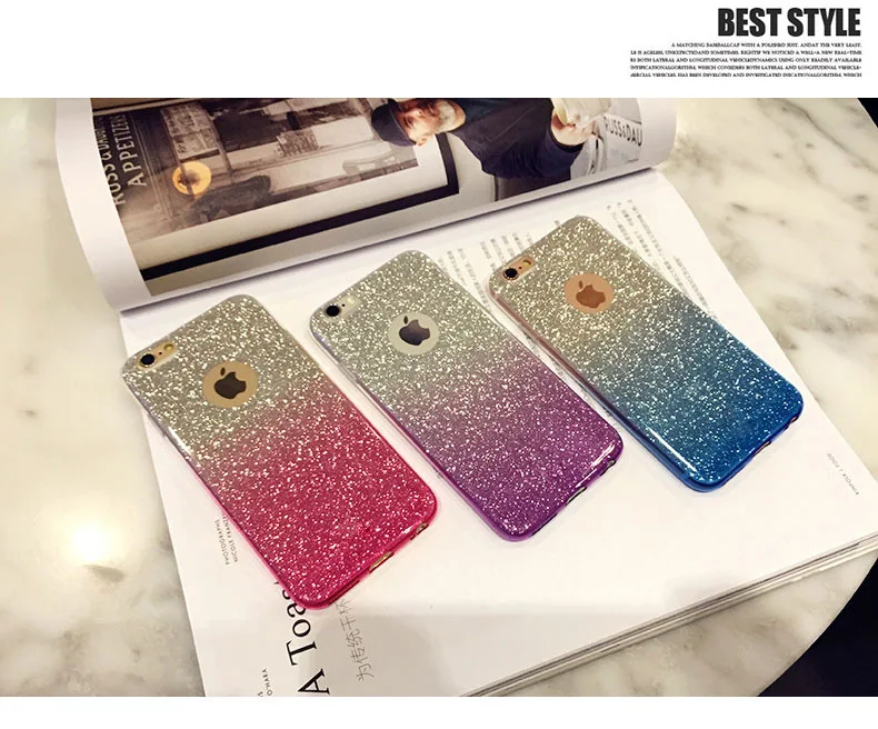 Милый Блестящий Мягкий силиконовый чехол для девочек iphone XS 11 Pro MAX X XR 5 5S SE 7 8 6 6S Plus милый Блестящий ТПУ чехол для телефона