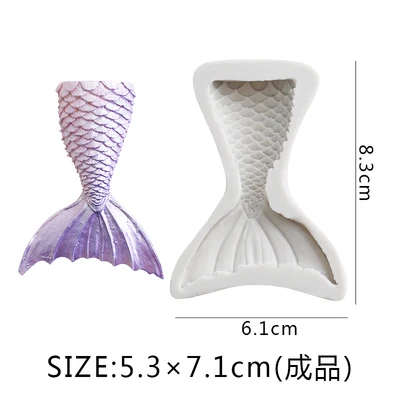 Yueyue Sugarcraft Рыба хвост русалки силиконовая форма для рукоделия в форме торта помадка форма для украшения торта инструменты форма для шоколадной мастики - Цвет: 5