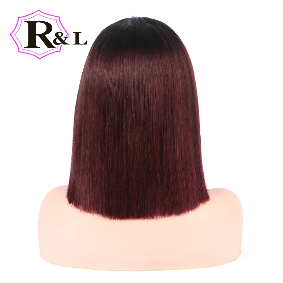 RULINDA T1B/Бургундия 13*4 парики из натуральных волос с фронтальной кружевной отделкой