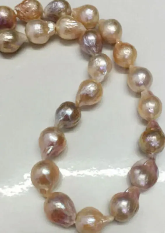 

Long 18" 11-14mm Real Natural South Sea Baroque Lavender Akoya Pearl Necklace>Selling jewerly free shipping
