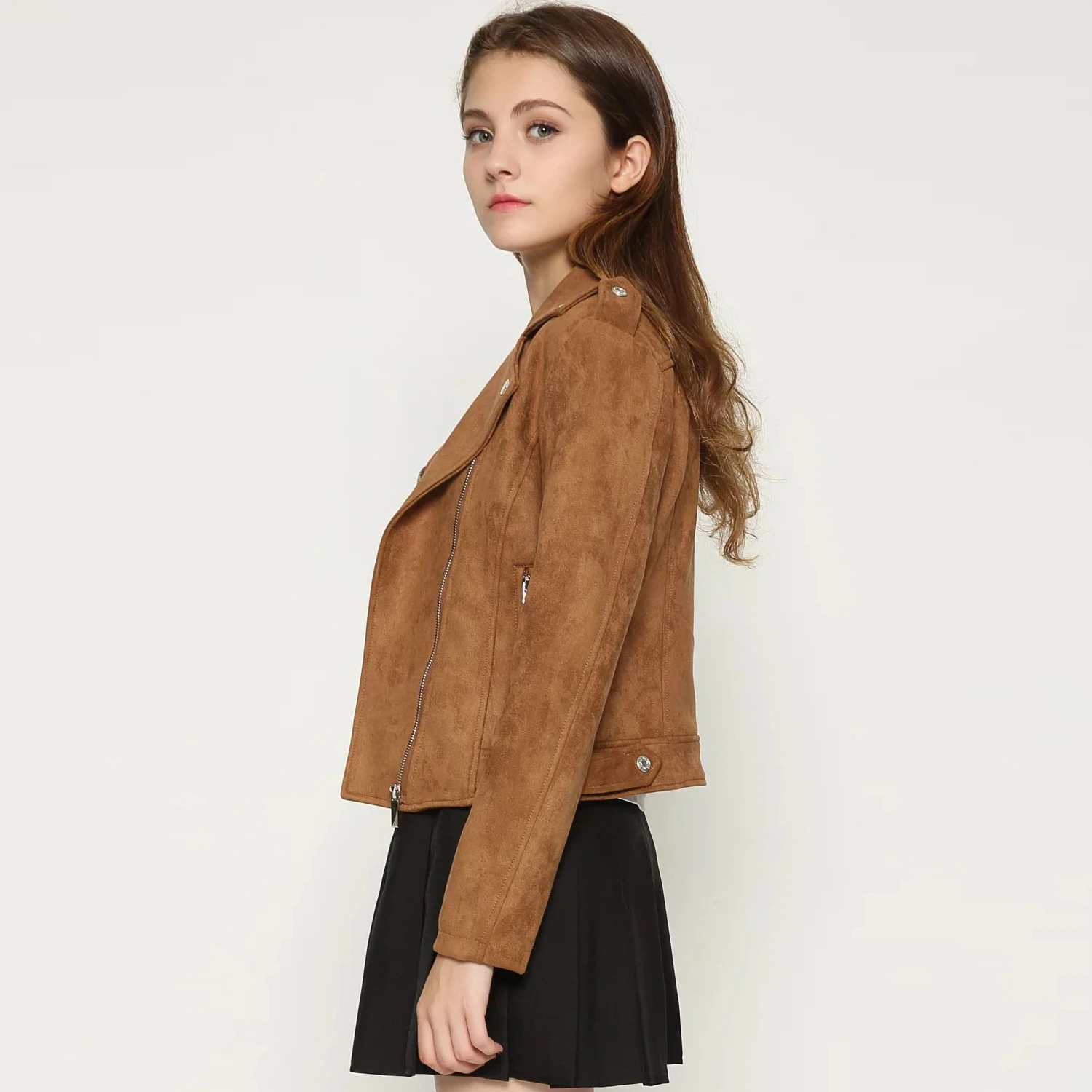 Modecrash, зимняя мотоциклетная куртка из искусственной замши, женская модная байкерская куртка-бомбер, верхняя одежда, женские пальто, женская одежда