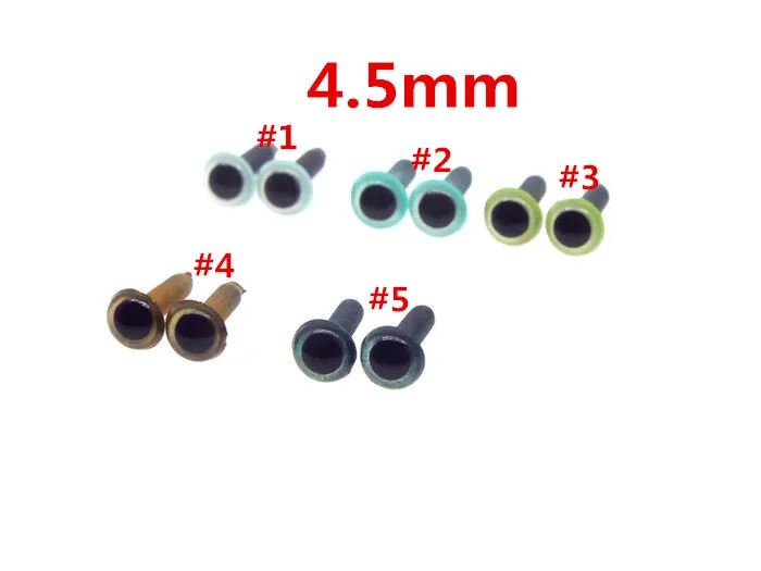 

Высококачественные красочные пластиковые глаза в виде животных 4,5 мм, 5 цветов на выбор, в комплект входят шайбы EN71