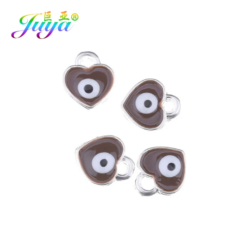 50 Pieces As Photo Juya DIY Small Enamel Charms Wholesale HandiCraft Evil Eye Love Heart Star Resin Charms For Women Kids Fashion Bijoux Making - Окраска металла: 50 Pieces As Photo