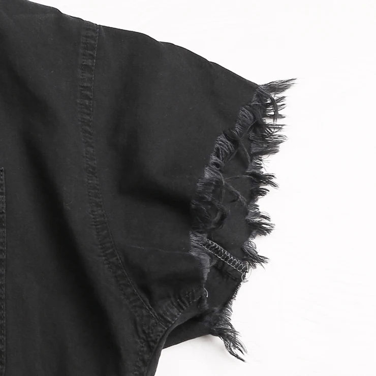 Мужская джинсовая рубашка без рукавов Повседневная ковбойская из денима модель