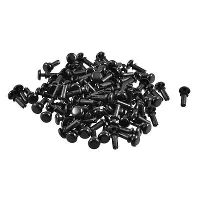 100 Pcs Black Nylon 6.4mm Head Dia Push Clips Rivets Fasteners R3075 ZMM | Обустройство дома
