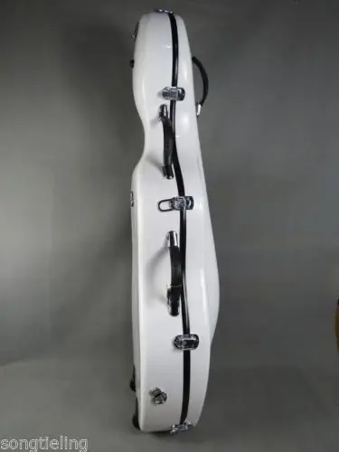 1/2 белый Стекловолоконный Виолончель жесткий чехол с ушками #6732|cello case 1/2|fiberglass cello