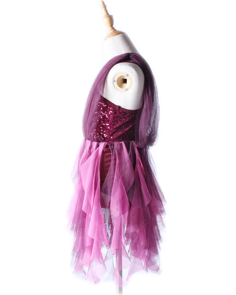 Детское платье для латиноамериканских танцев кружевное неправильной формы с