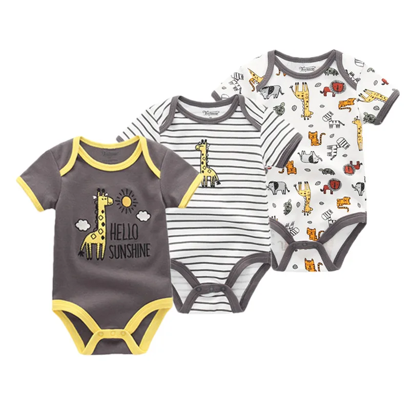 3 PCS/lot summer baby girl Baby romper Cotton jumpsuit set Boy Clothes | Детская одежда и обувь