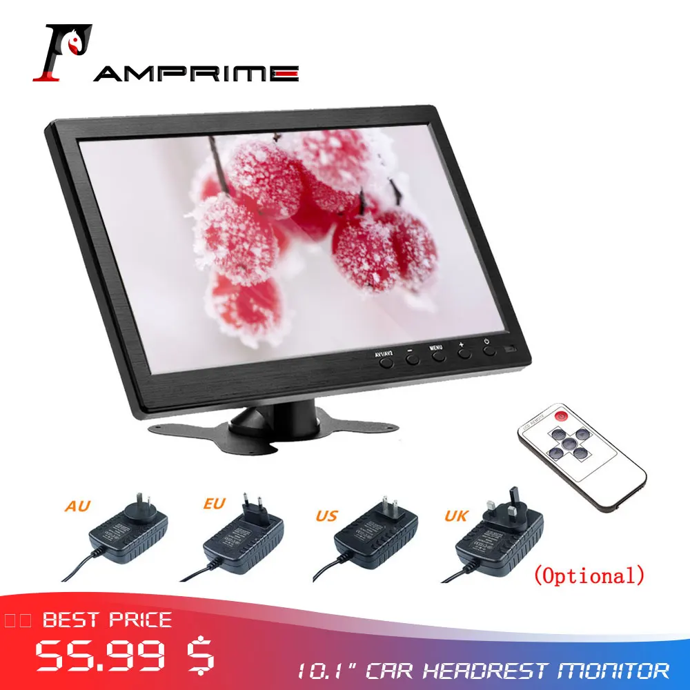 AMPrime 10 1 &quotАвтомобильный подголовник монитор тонкий плеер цифровой TFT LCD экран