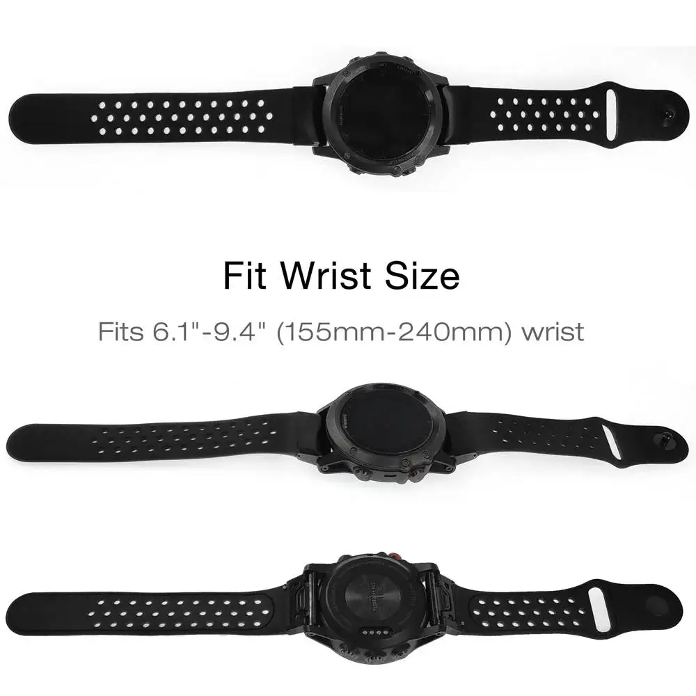 YOOSIDE Fenix 6X Браслет спортивный силиконовый 26 мм Quick Fit ремешок для часов Ремешок для Garmin Fenix 3/Fenix 3 HR/Fenix 5X/5 Plus