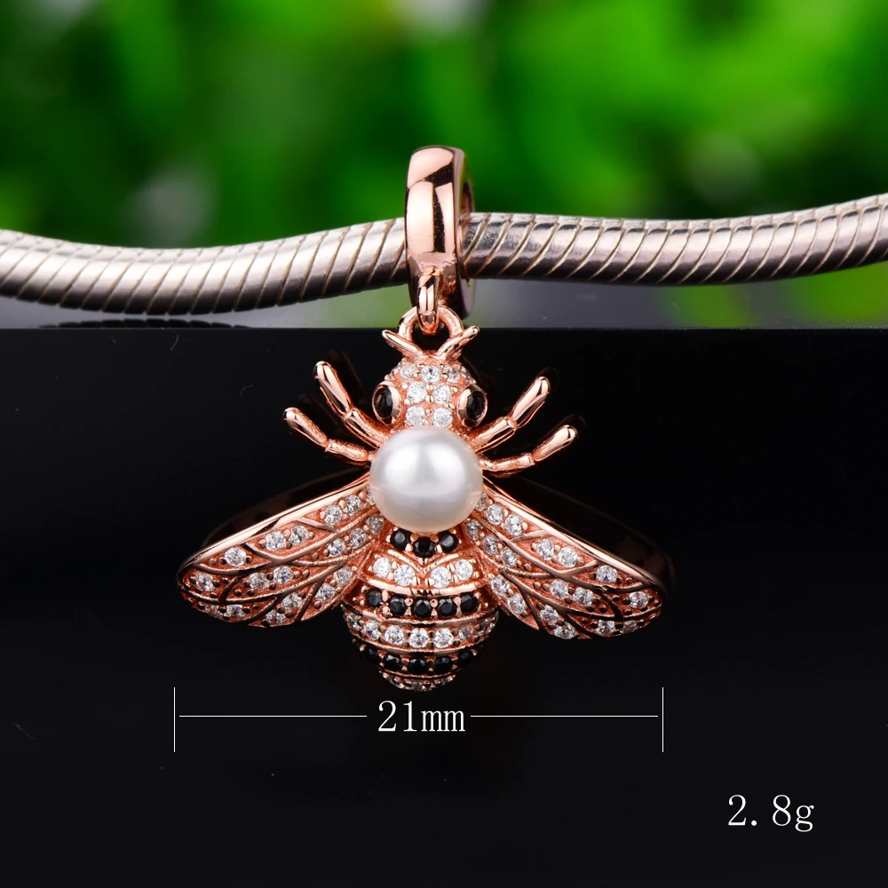 Серебряная подвеска в виде пчелы подходит для браслетов Pandora серебро 925 пробы