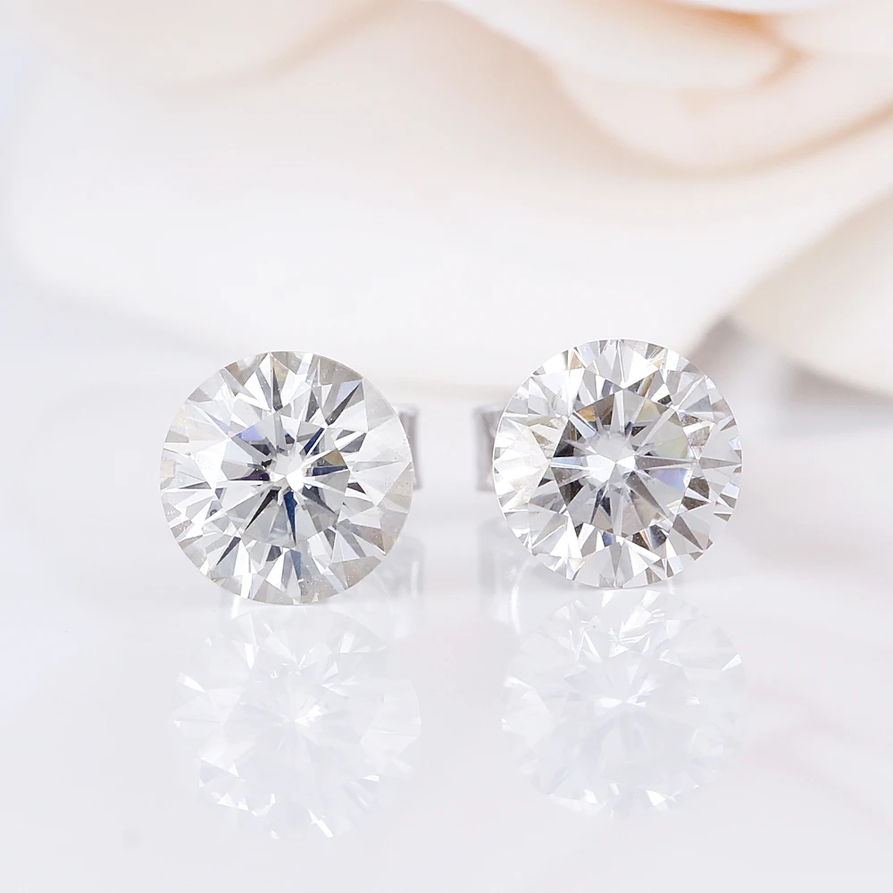 DovEggs Classic 2CTW 6,5 мм желтый цвет Moissanite кольцо с крапановой закрепкой камня серьги-гвоздики из стерлингового серебра 925 пробы для женщин