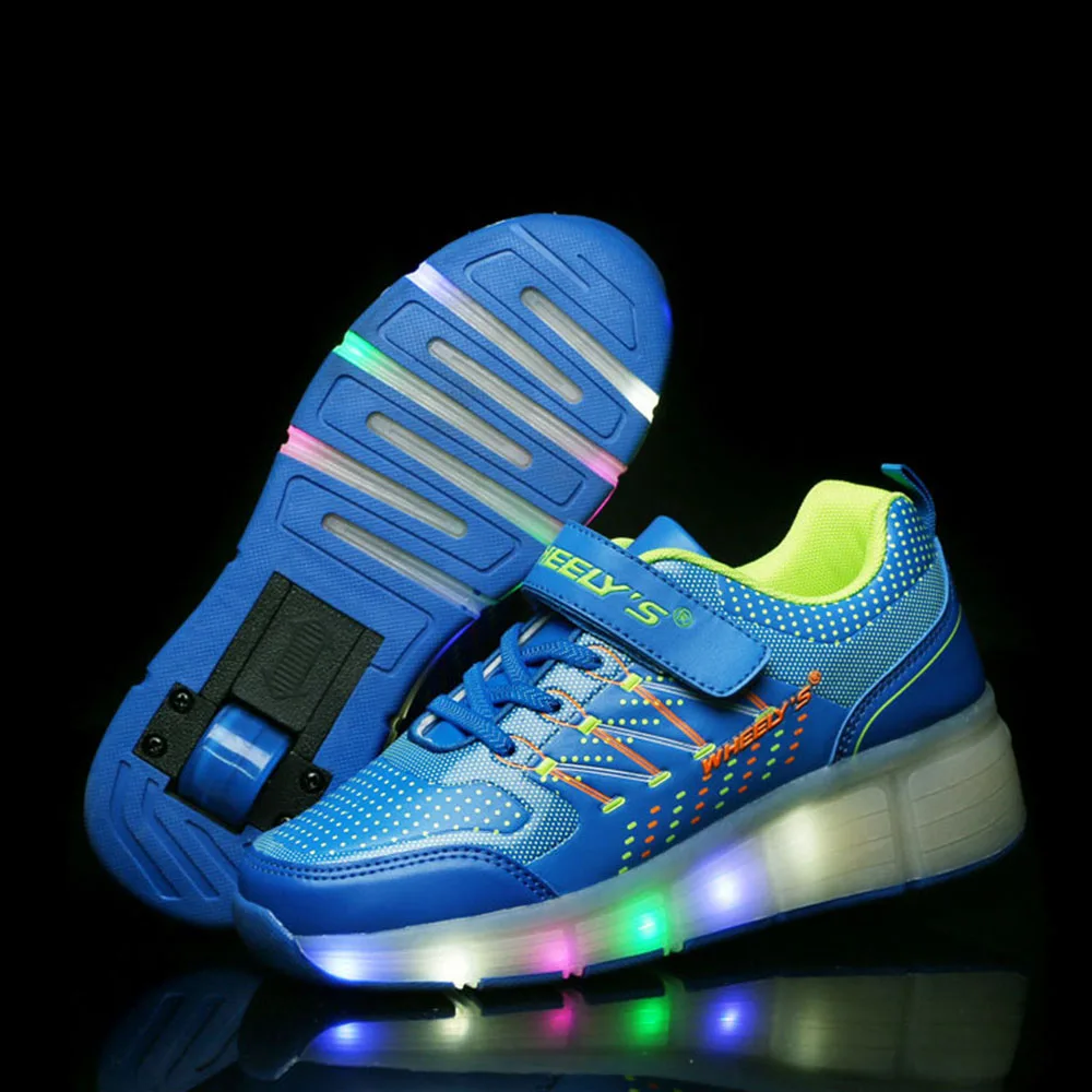 Детские светящиеся кроссовки светодиодная обувь для роликовых коньков
