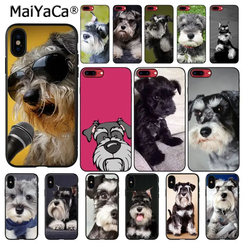 Чехол для телефона с изображением щенка шнауцера iphone 12 11 pro MAX 8 7 6 6S Plus X XS 5