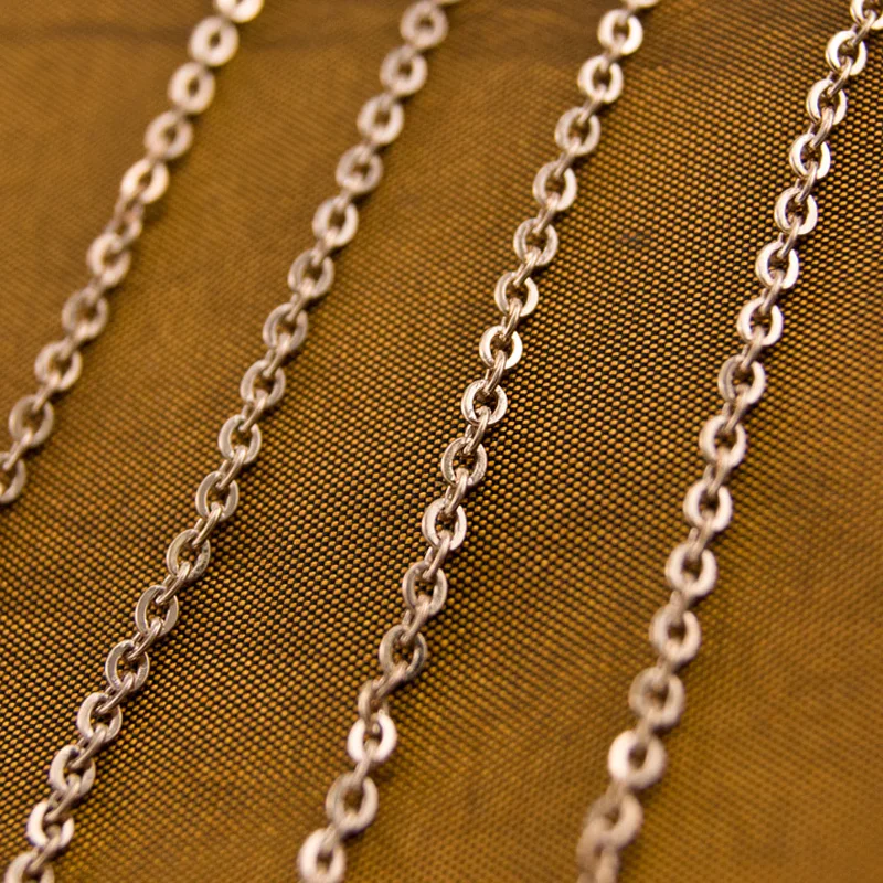 Simsimi stainless steel Rolo chain Sell in meter 1.1/1.5/2mm thin fashion necklace cable style woman DIY | Украшения и аксессуары