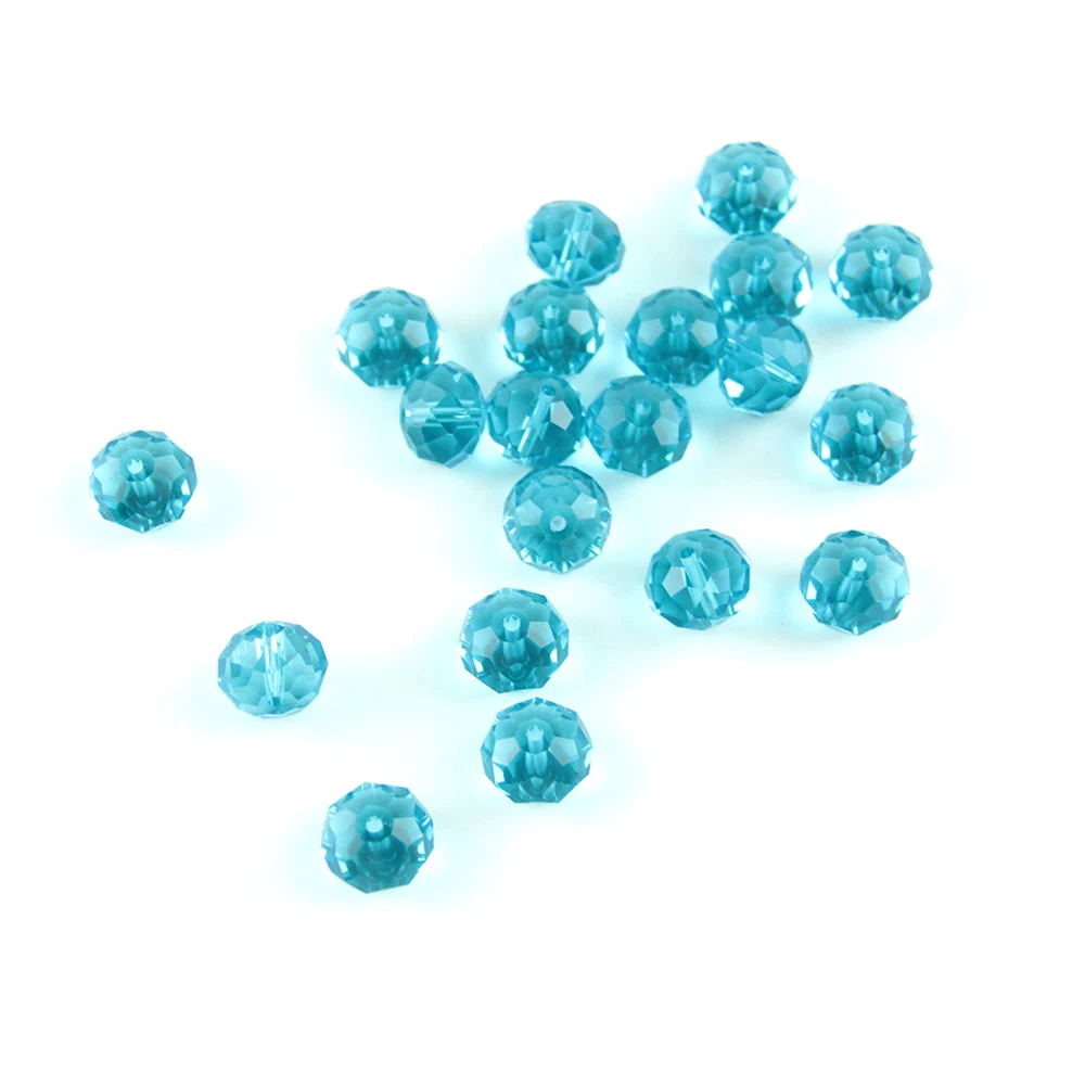 

Glass Rondelle 10mm 700Pcs Aquamarine Color Crystal Round Beads for Jewelry Making Women Diy Bracelets Loose Facet Glass Beads
