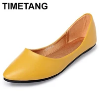 timetanggenuine leather flat shoes woman hand sewn leather loafers cowhide spring candy color casualshoes women flats womenshoes