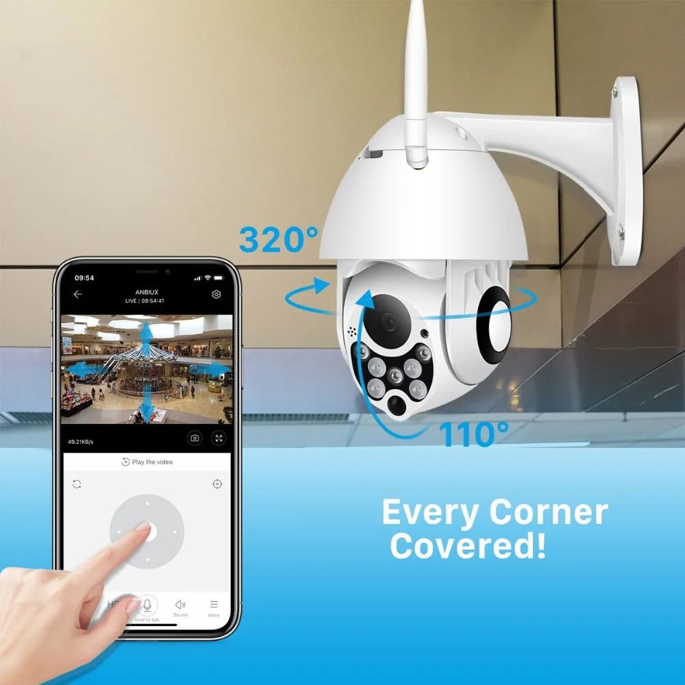 IP камера BESDER уличная Водонепроницаемая с поддержкой Wi Fi PTZ 1080P|Камеры