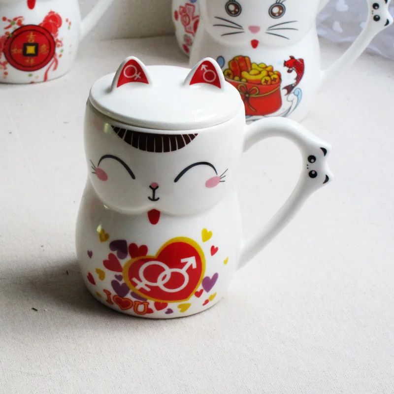 1 шт. ZAKKA Керамика Кружка Кот мультфильм кофе молоко кружка с крышкой чашка для