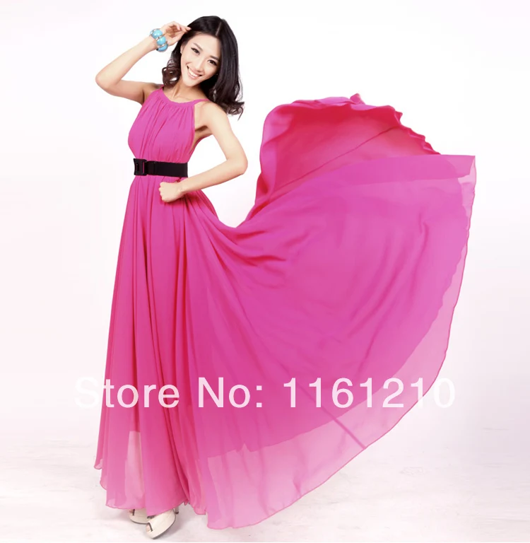 Розовое Шифоновое Платье летнее платье для подружки невесты женское макси