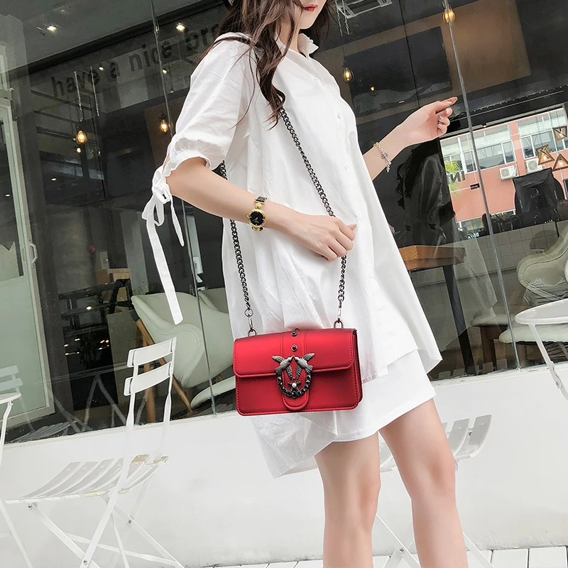 Swallow 2018 Female Brand Hand Bag Woman Messenger Bags Lady Rivet chain Women Fashion Leather Shoulder Girl Crossbody | Багаж и сумки