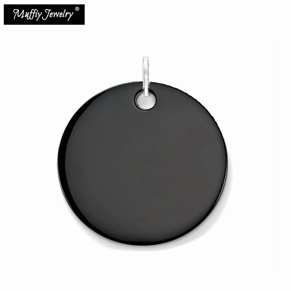 Подвеска в виде диска с черным орнаментом модные блестящие ювелирные украшения