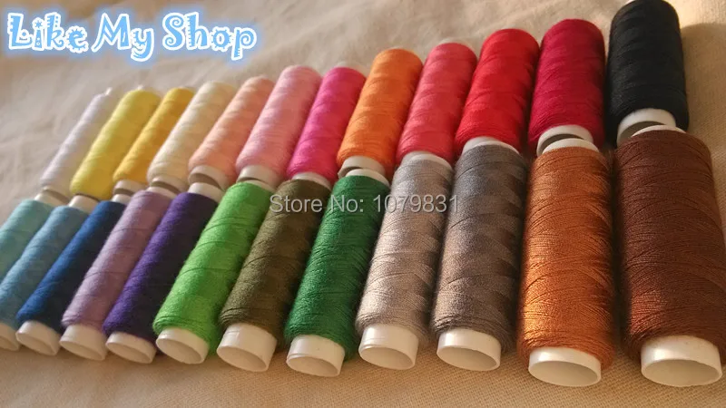 Высокое качество полиэстер швейная нить Сделано в Китае 200 м/цвет 24 цвета/набор |